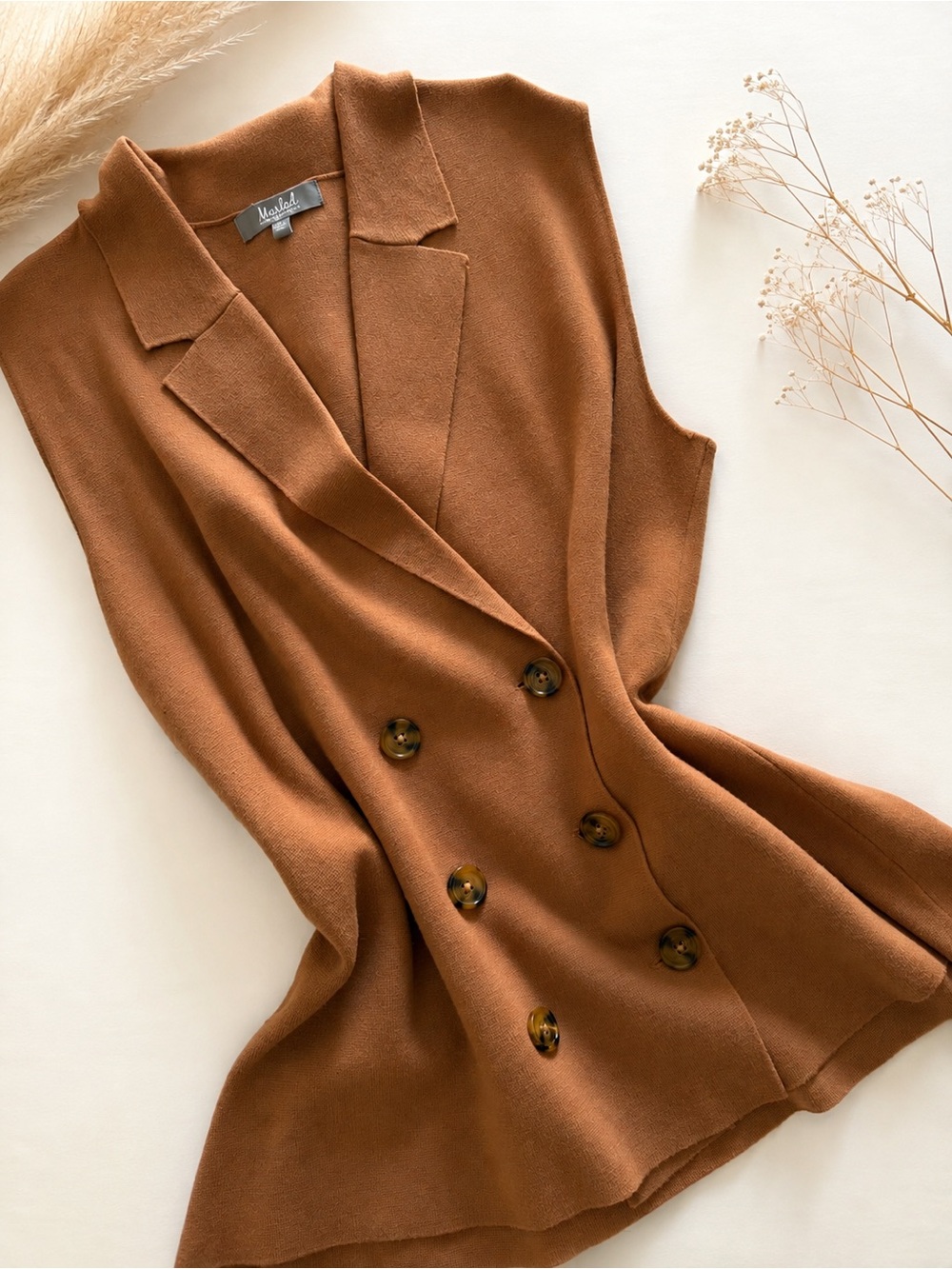 Marled Medium Brown Vest Women’s